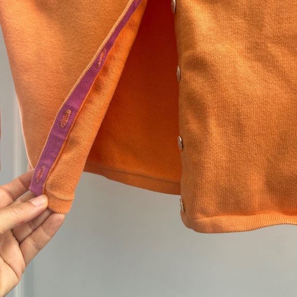 Theory orange cotton cardigan size medium (small) - Picture 3 of 4